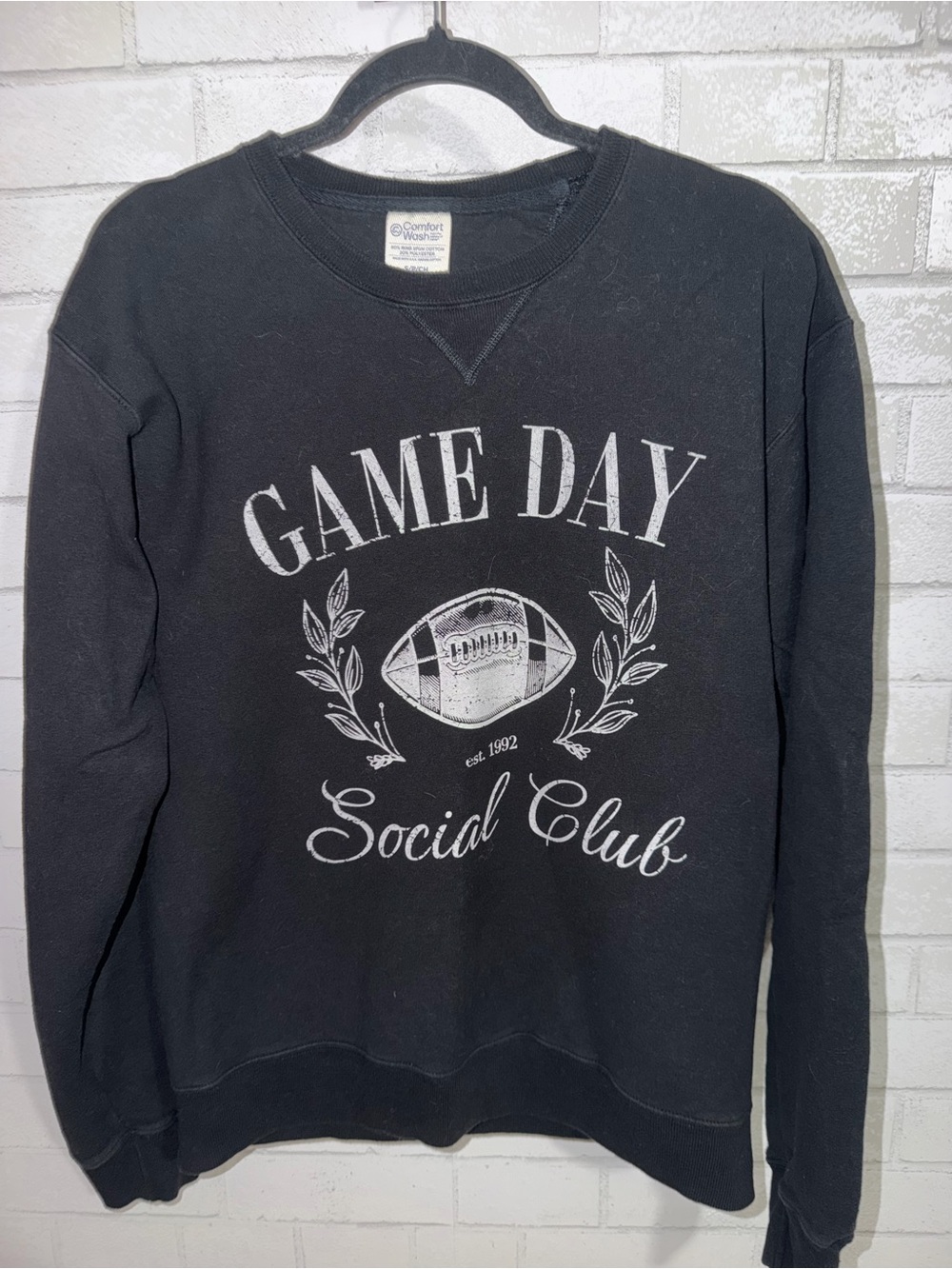 Game Day Social Club Black Graphic Pullover Sweatshirt